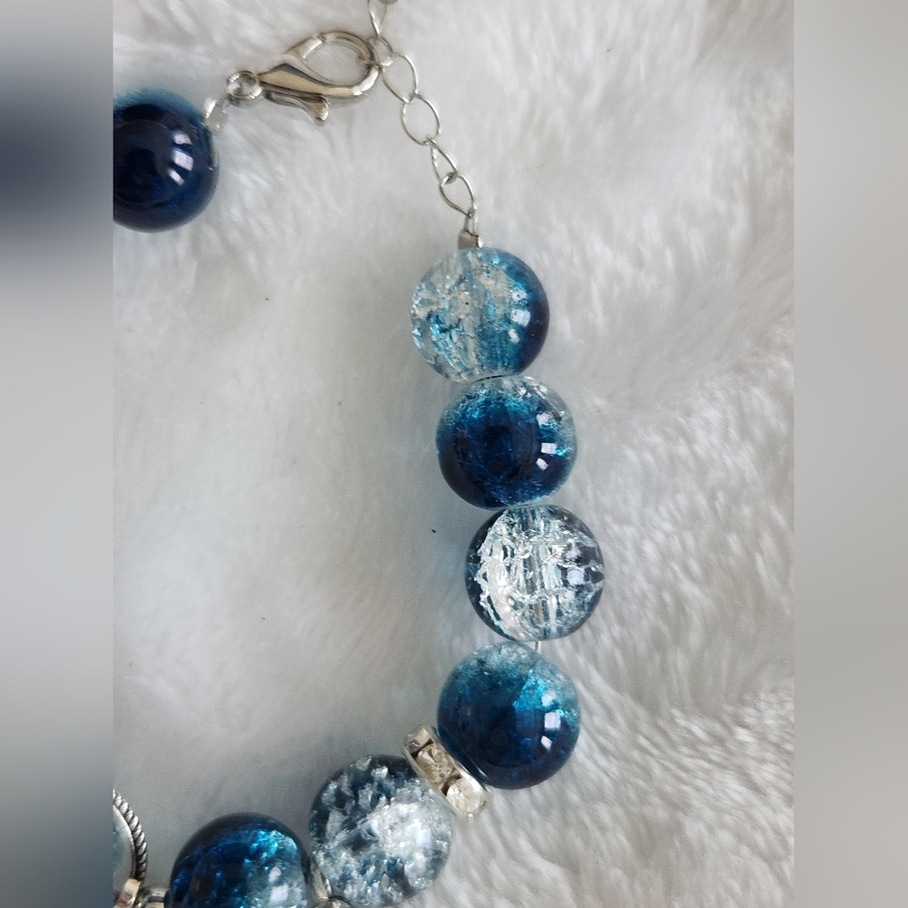 Blue Bead Starfish Adjustable Bracelet - Picture 3 of 6